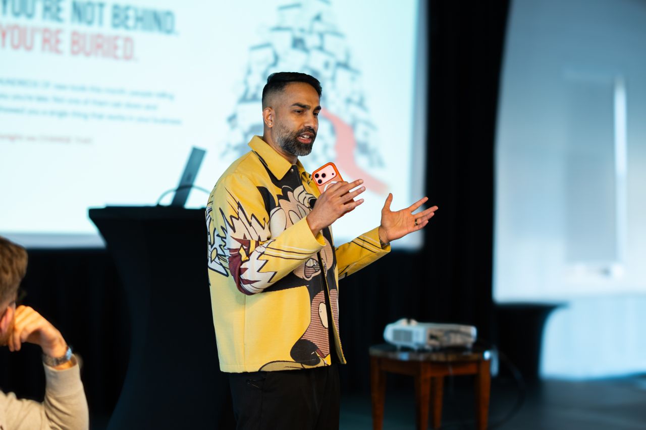 Navin Ramharak leading a live AI training session